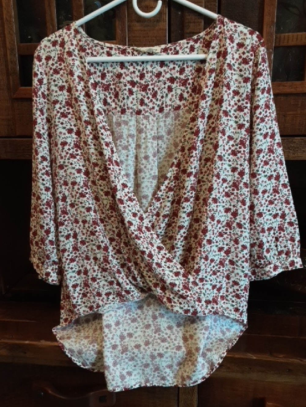 Floral Wrap Peasant Blouse i